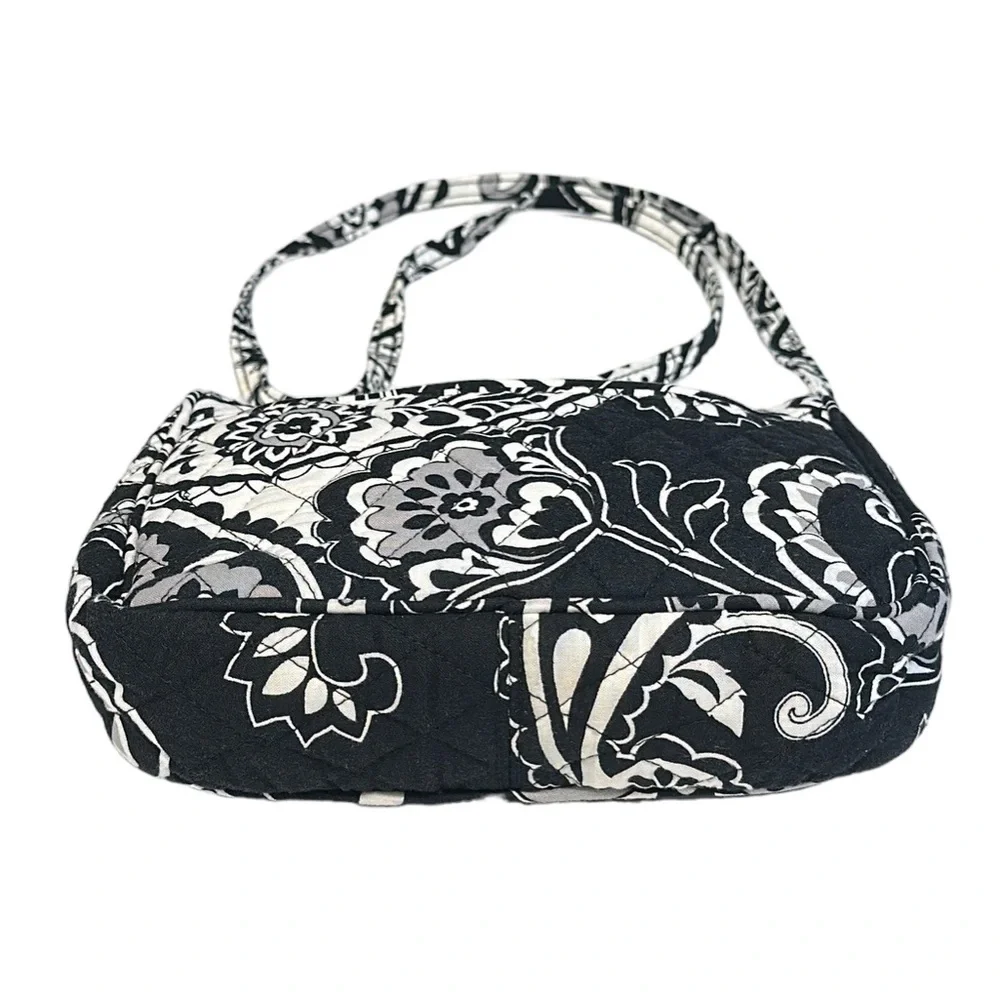 Vera Bradley Midnight Paisley Black White Crossbody Hipster Purse Shoulder Bag